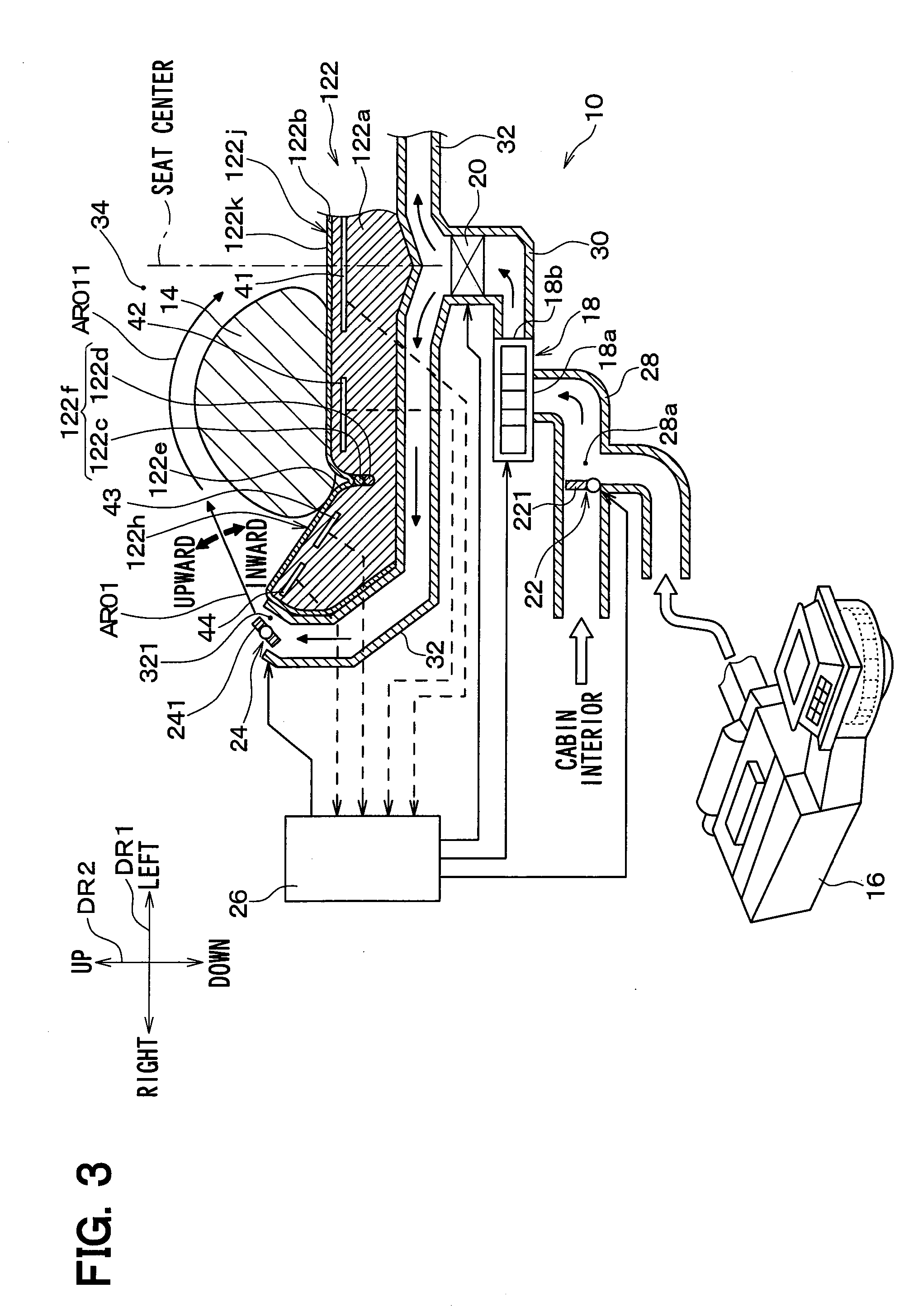 Vehicle seat air-conditioning device