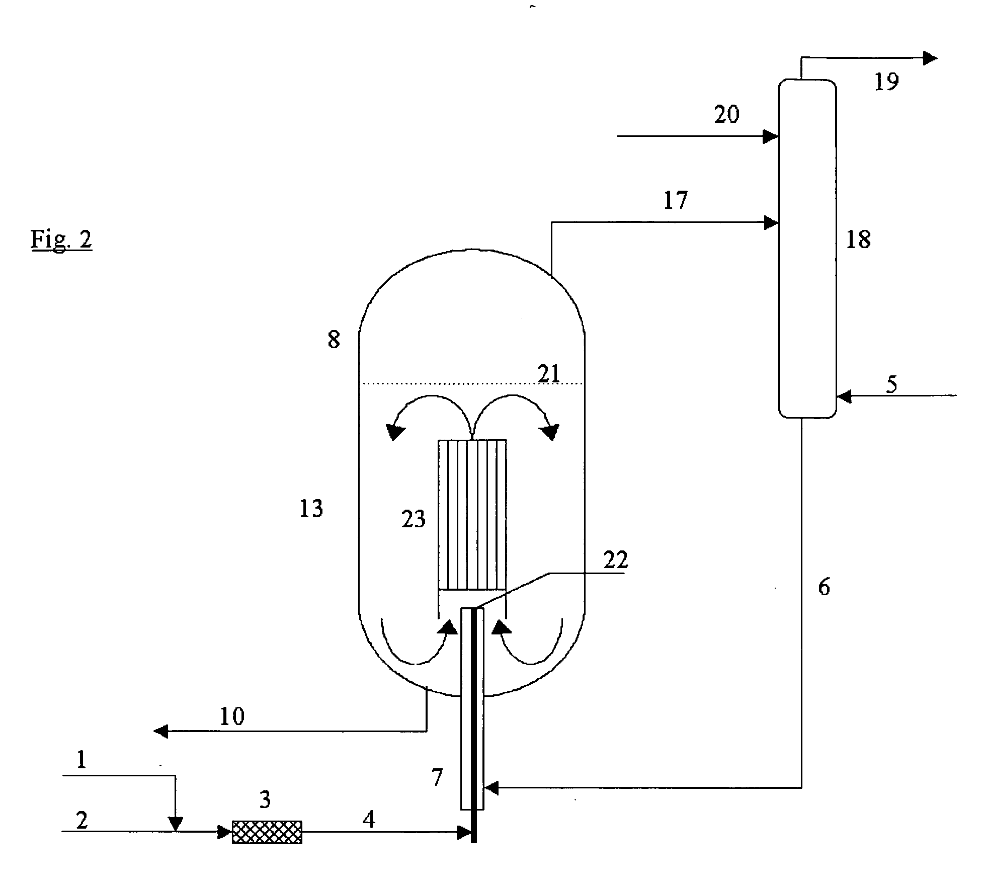 Process for the continuous preparation of organic monoisocyanates and polyisocyanates