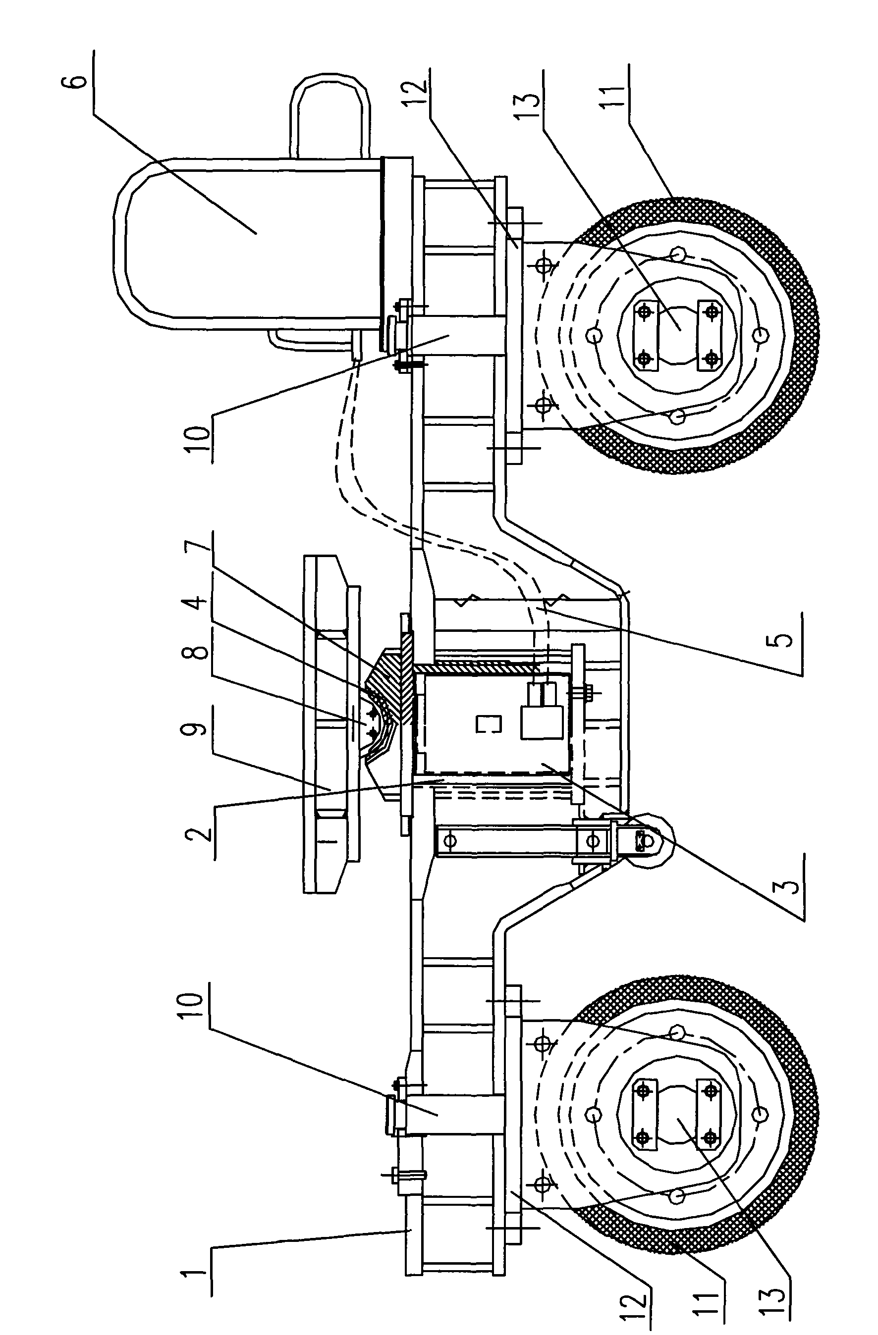 Unit forwarding rubber trolley of track crane