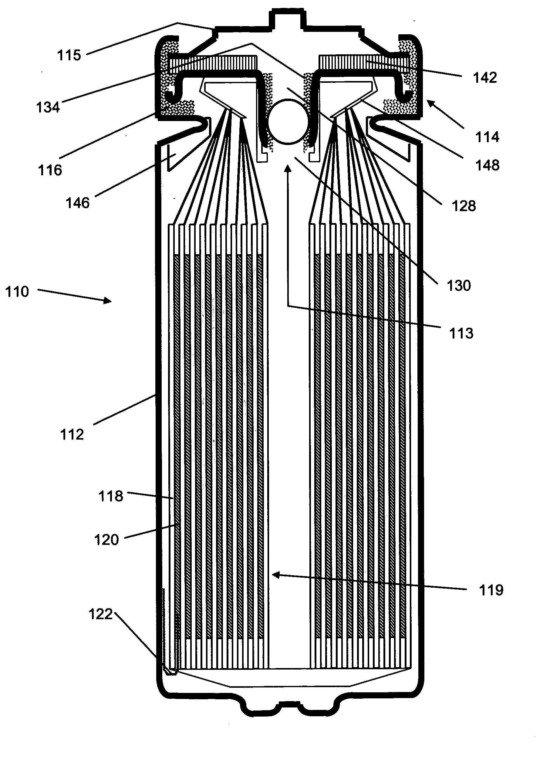 Lithium-iron disulfide cylindrical cell with modified positive electrode
