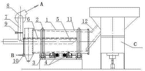 Material-distribution type cooling process of white cement clinker