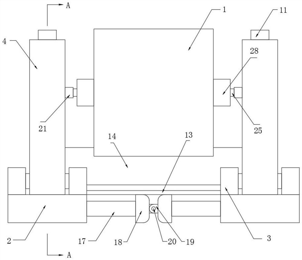 Supporting anti-toppling device for film and television projection screen