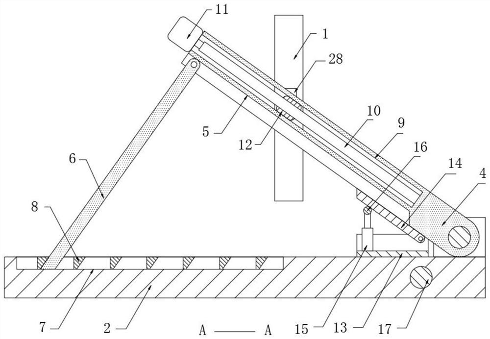 Supporting anti-toppling device for film and television projection screen