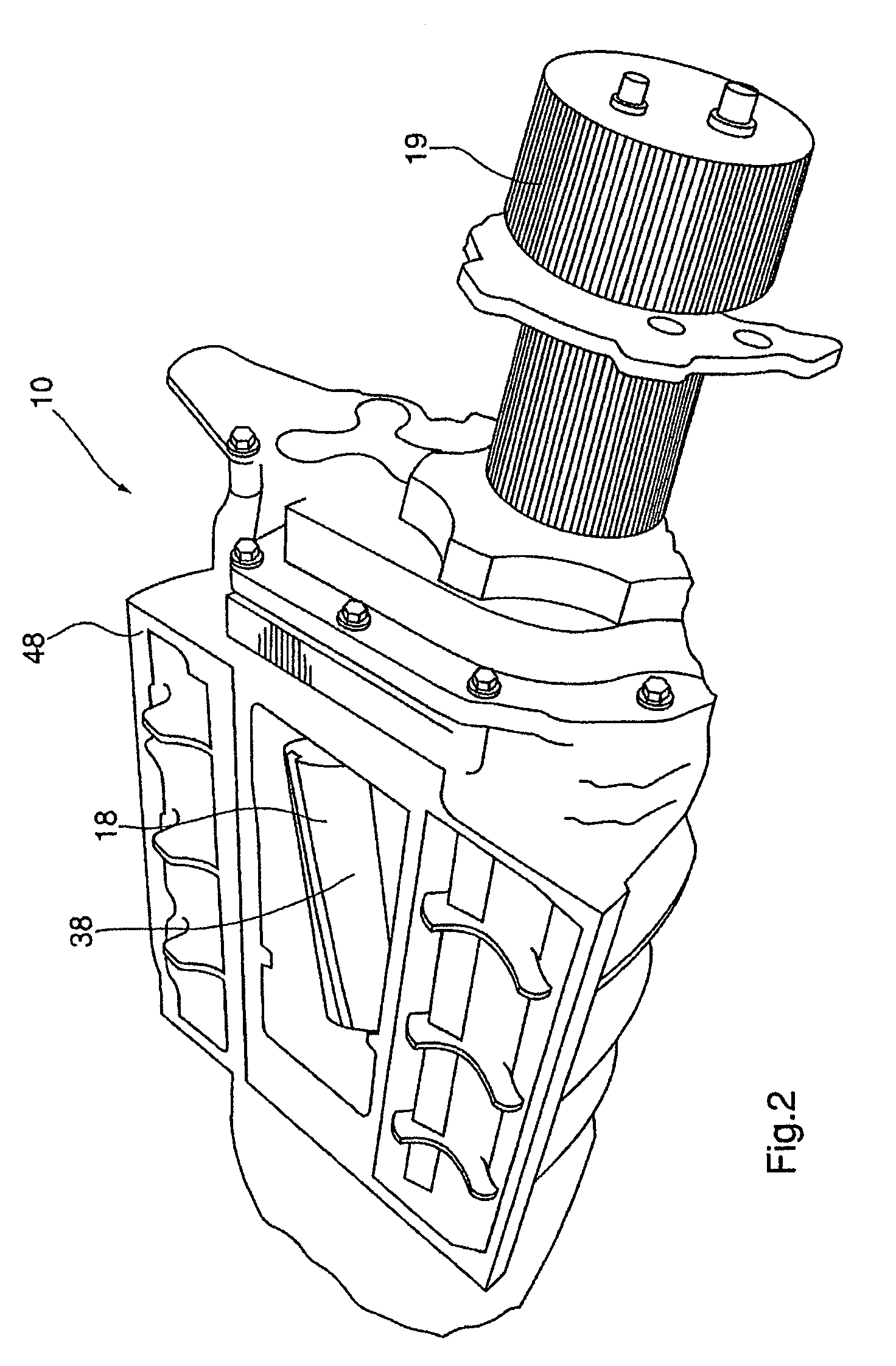 Roots type gear compressor with helical lobes having feedback cavity