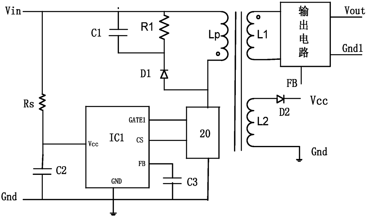 A Vcc power supply circuit of a flyback switching power supply control ...