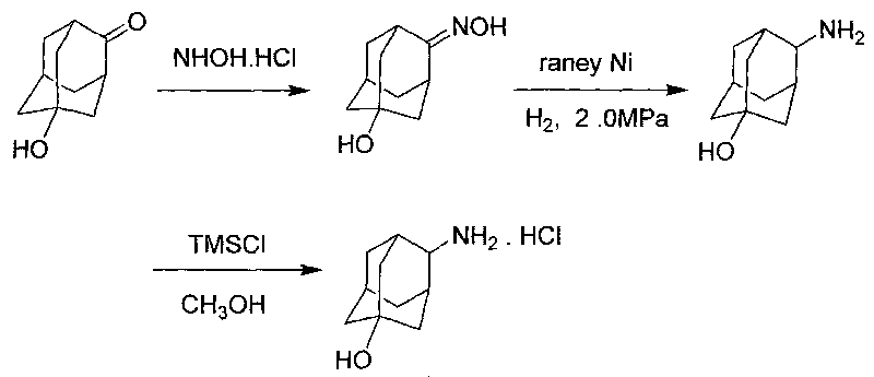 Process for synthesizing trans-4-amino-1-adamantanol hydrochloride