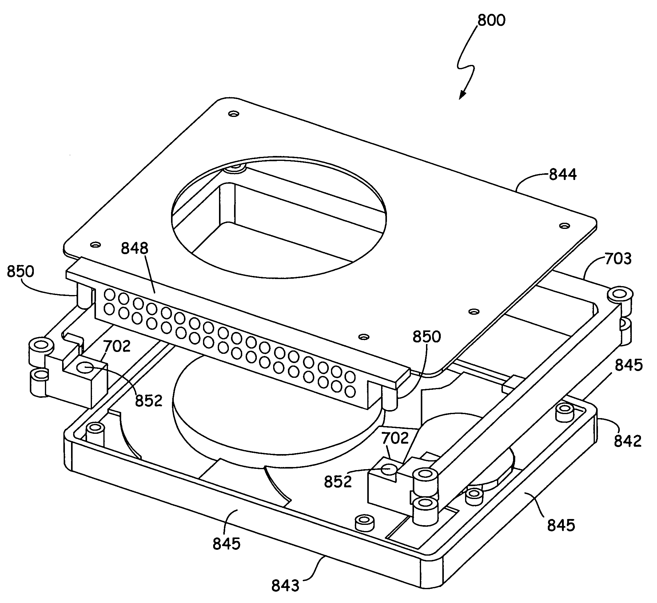 Shock absorbing device for an enclosure