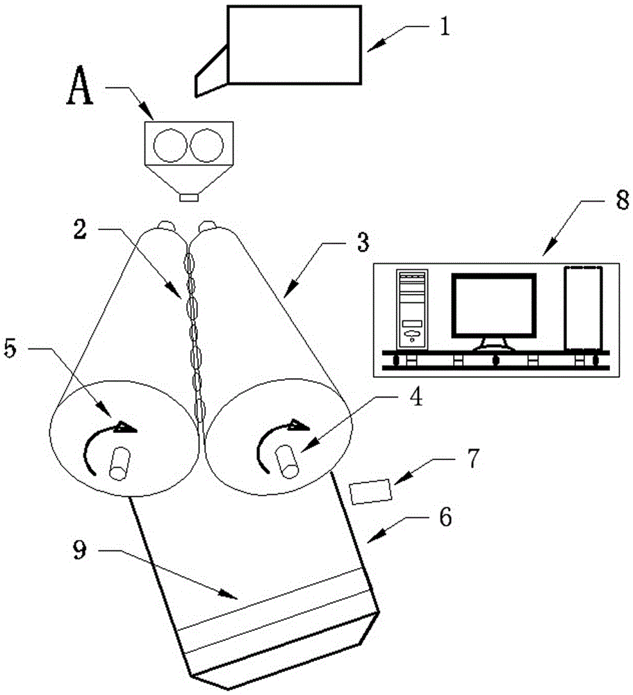 Slide carriage brushing bristle buffering taper rotary drum type walnut pulp removing device with rotating speed monitored by computer