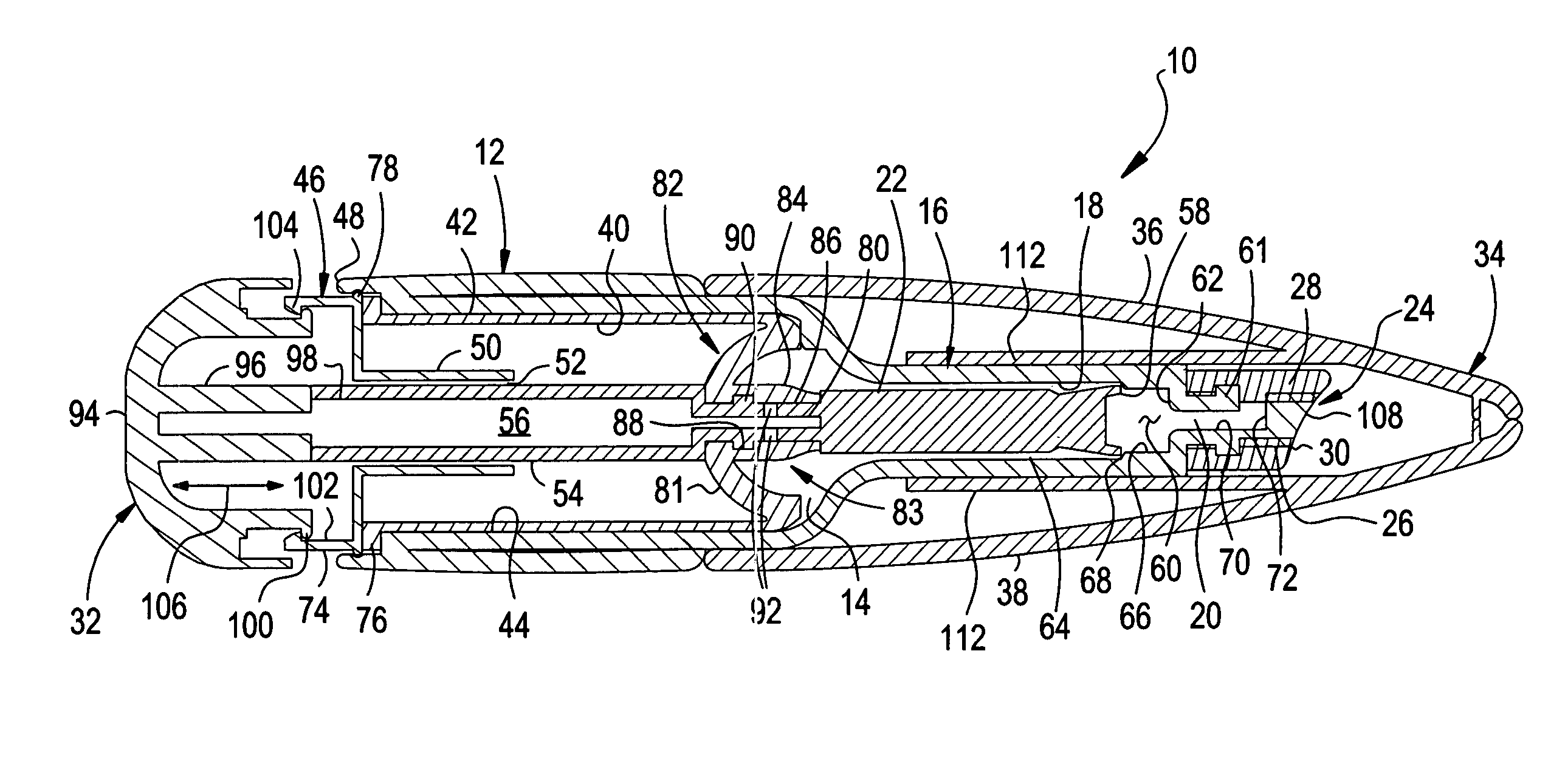 Piston-type dispenser with one-way valve for storing and dispensing metered amounts of substances