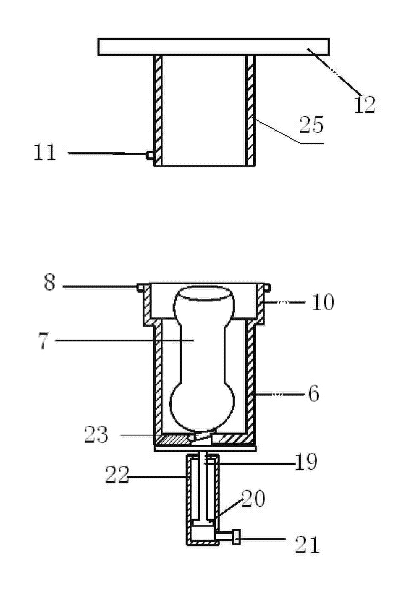 Method for separating pneumatic power transfer transmitting and receiving work terminals and device thereof