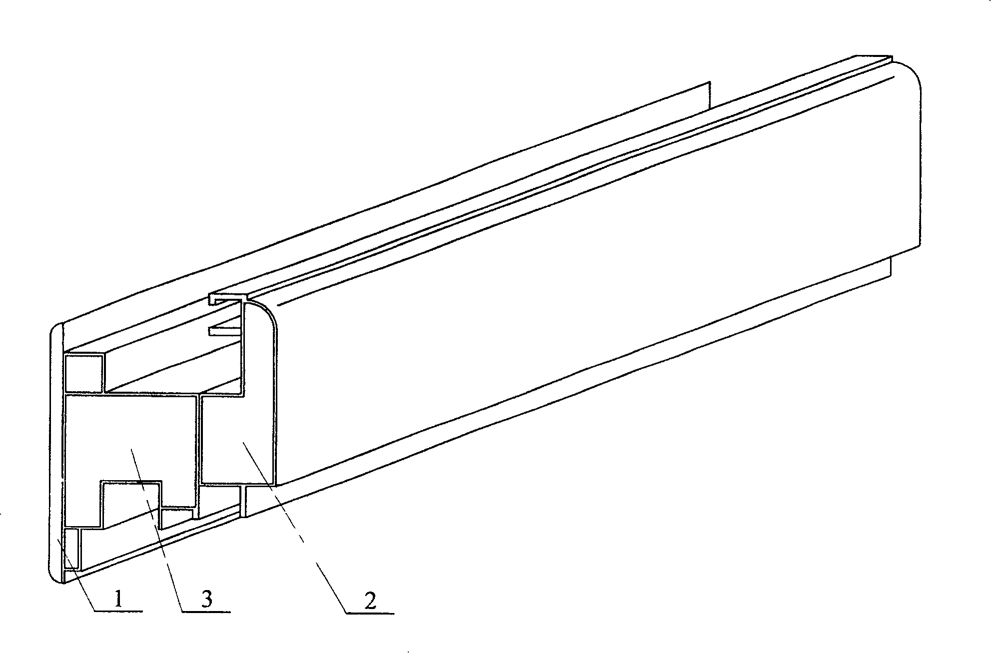 Method for preparing composite section bar with metal and/or plastic surface having wood layer thereon