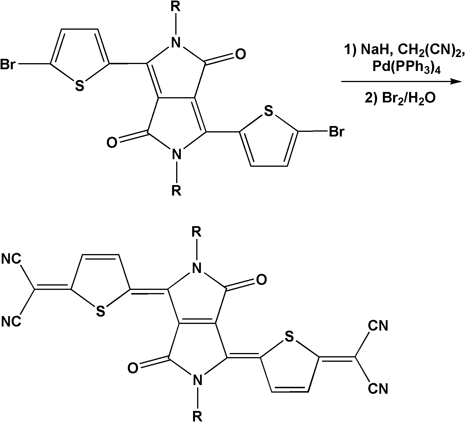 Pyrrolodione-thiophene quinone compound, and preparation method and application thereof