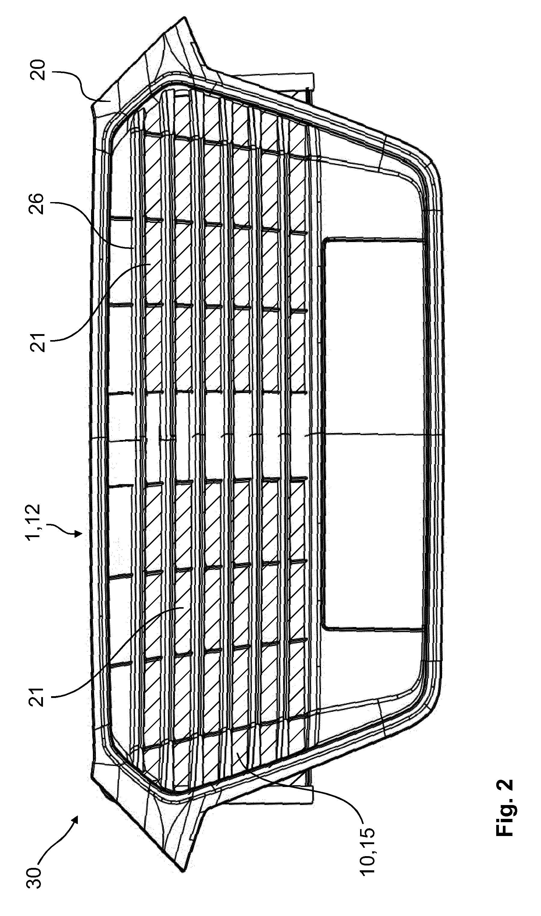 Device for regulating an air flow to a cooler device of a vehicle and front end element of a vehicle