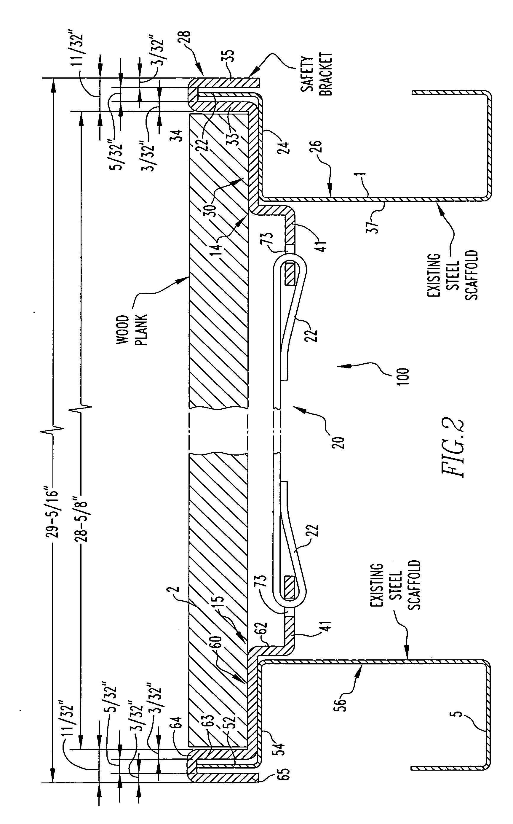 Scaffold, releasable support and method