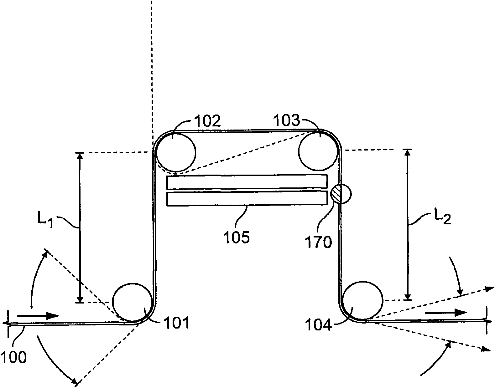 Method and device for detecting orientation characteristics on a web of material