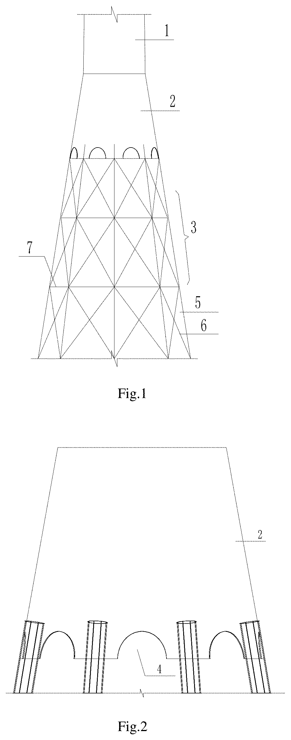 Connecting structure for steel tube truss and tower barrel of lattice wind power generation tower, prestressed polygon wind tower provided with circular box girder for direct fan on top of tower, wind power generation tower, and wind tower having prestressed anti-fatigue structure