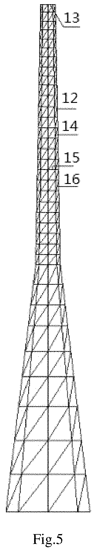 Connecting structure for steel tube truss and tower barrel of lattice wind power generation tower, prestressed polygon wind tower provided with circular box girder for direct fan on top of tower, wind power generation tower, and wind tower having prestressed anti-fatigue structure