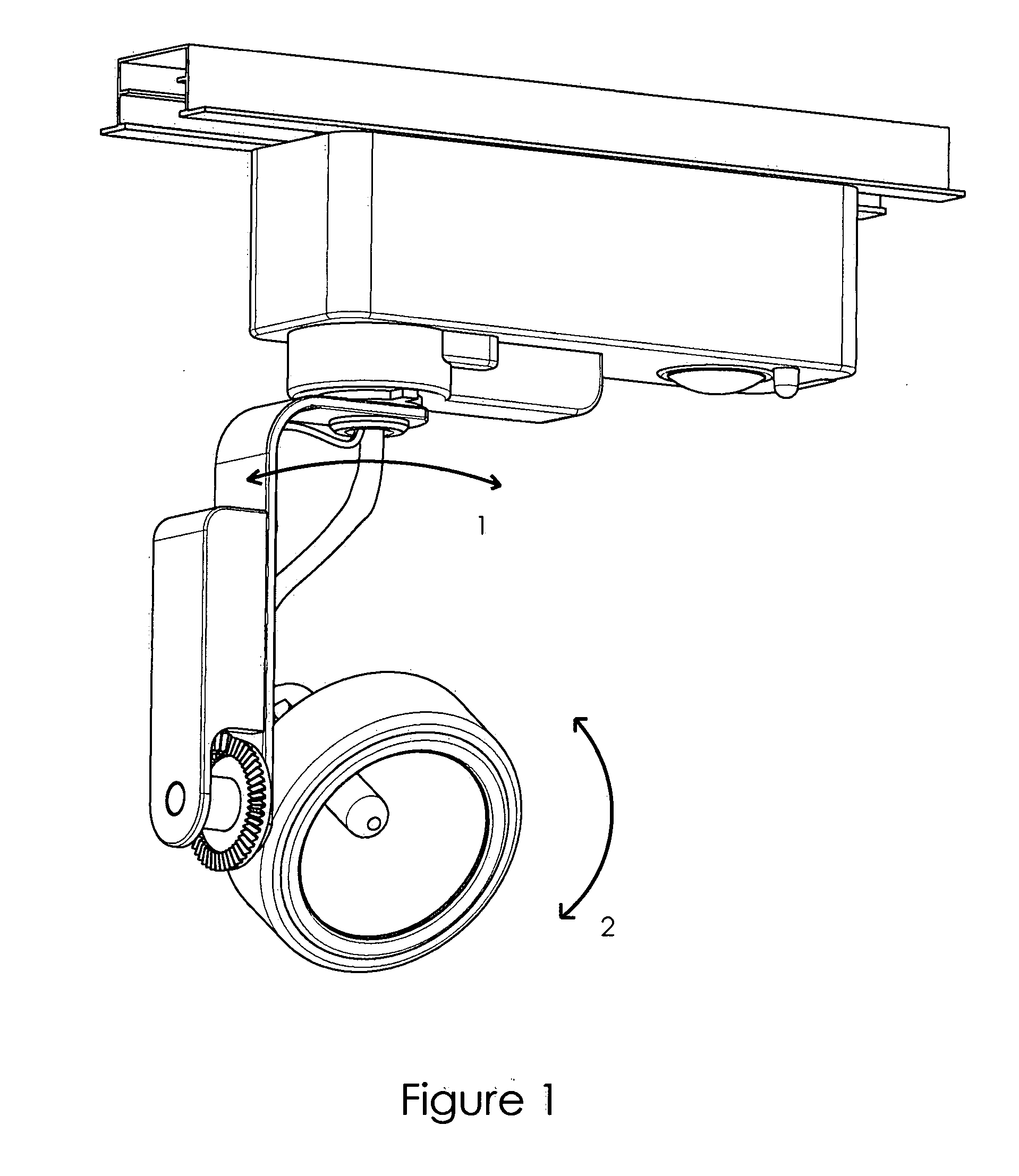 Motorized lamp axis assembly