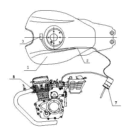 Double-ball valve motorcycle fuel steam acquisition system