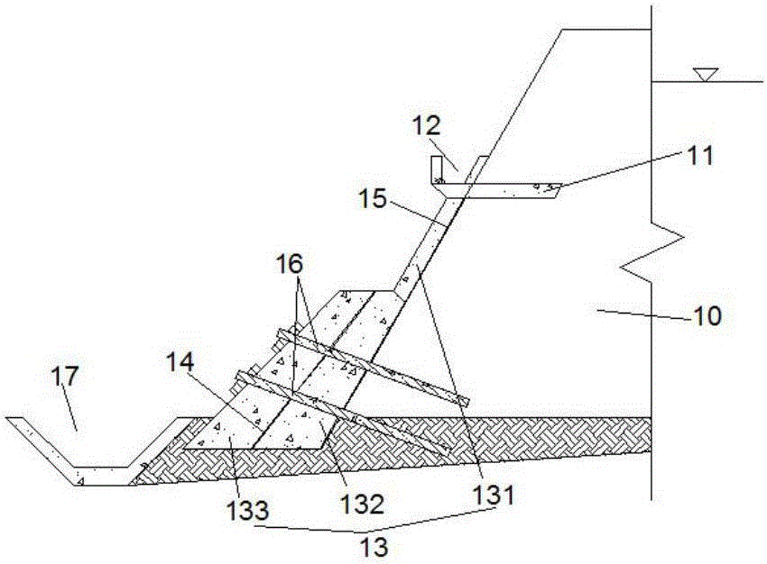 Filtration structure for dam