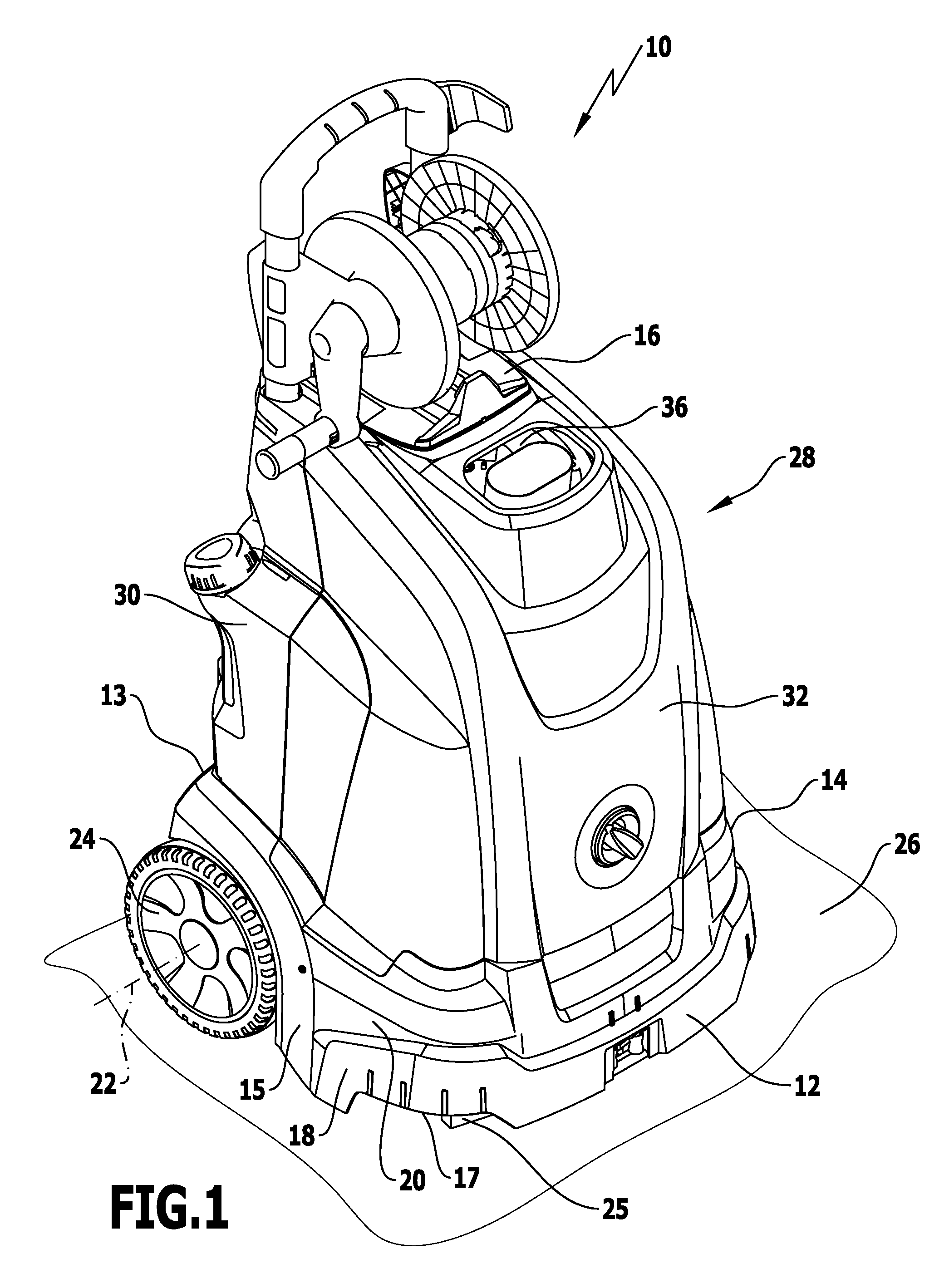 High-pressure cleaning appliance with movable channel constriction section