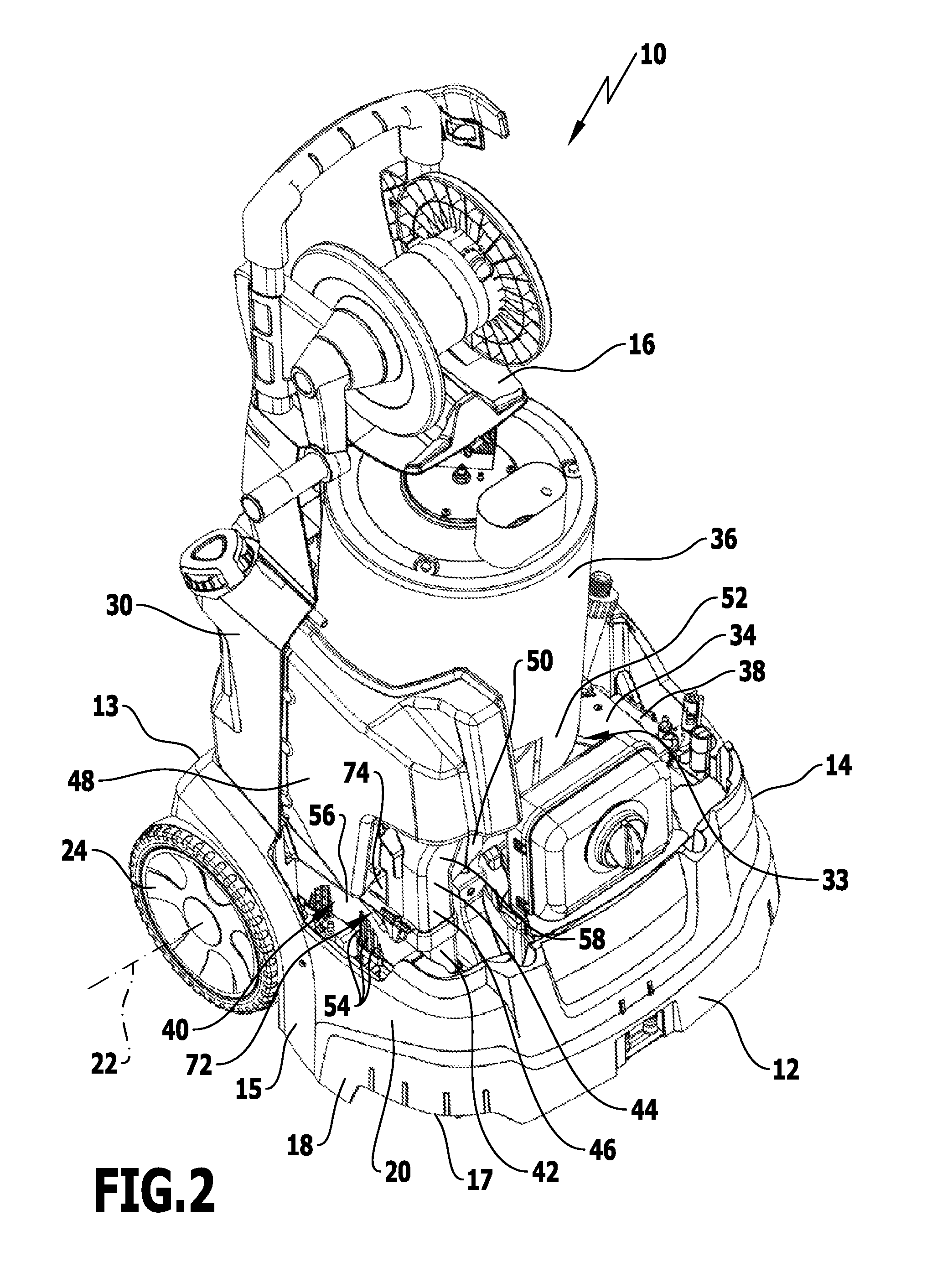High-pressure cleaning appliance with movable channel constriction section