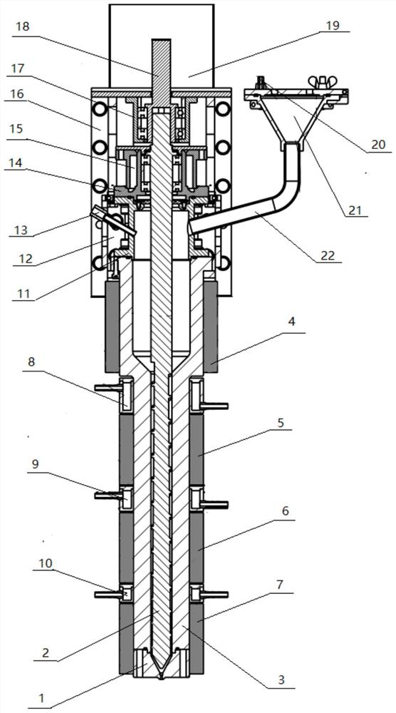 A metal semi-solid melt extrusion additive manufacturing nozzle