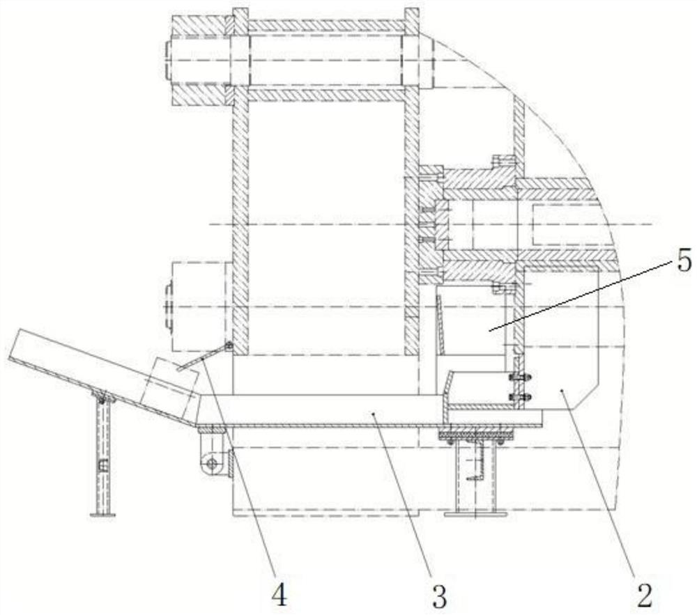 Discharging mechanism of horizontal metal filing briquetting machine