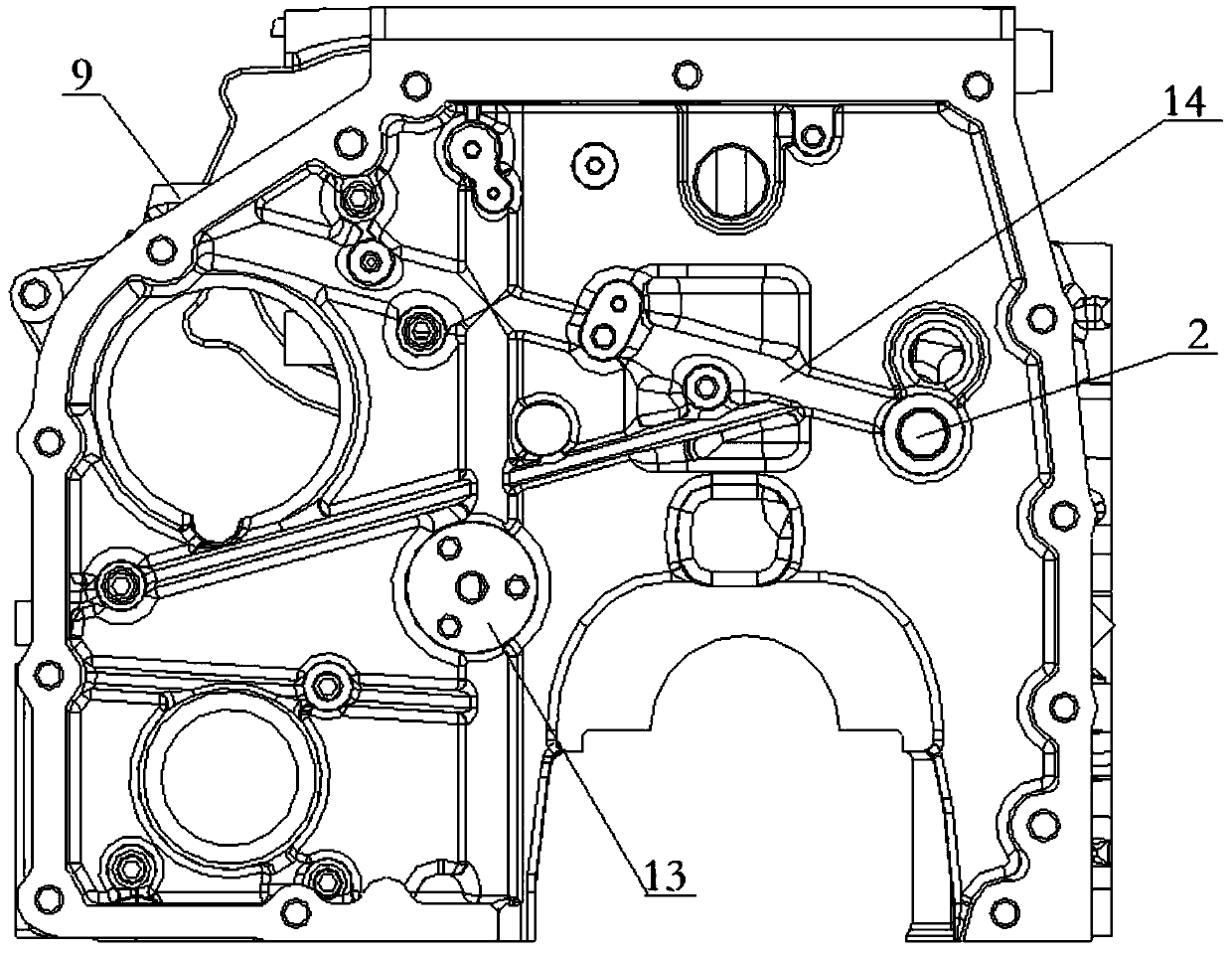 Oil way structure of cylinder block engine