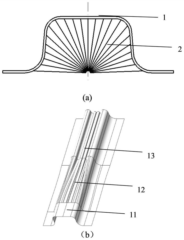 Fractal gradient cap-shaped composite structure