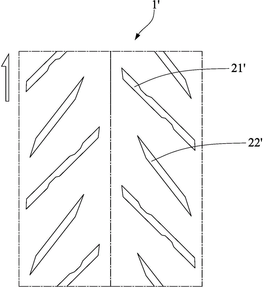 Tread pattern structure of air-filled tyre used for motorcycle