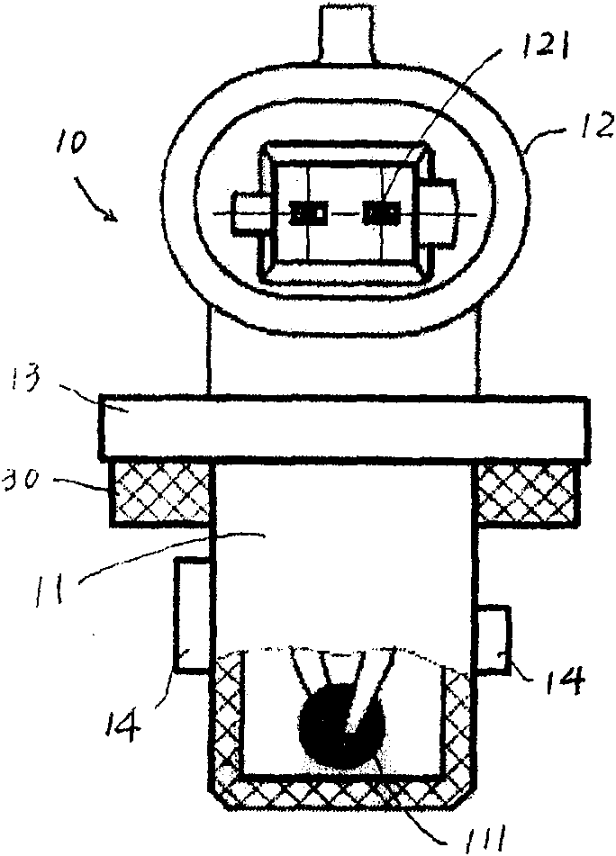 Temperature measuring device for battery of mixed power