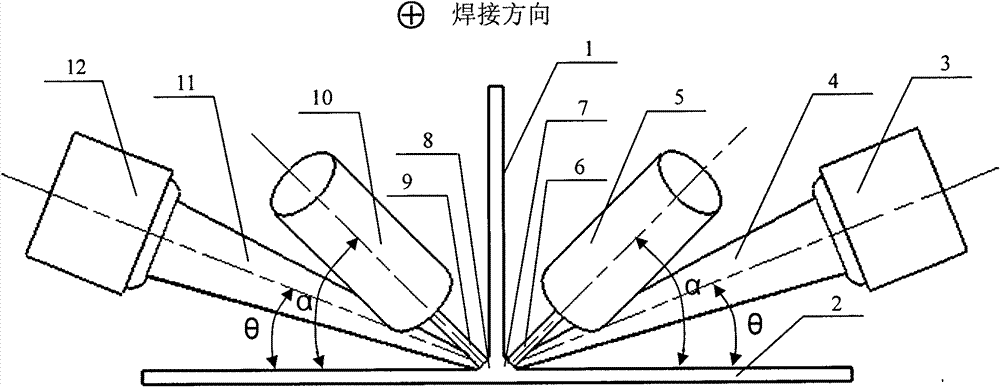 Non-splash, low-deformation, high-quality and high-efficiency welding method for T-shaped joint of aluminum alloy sheet