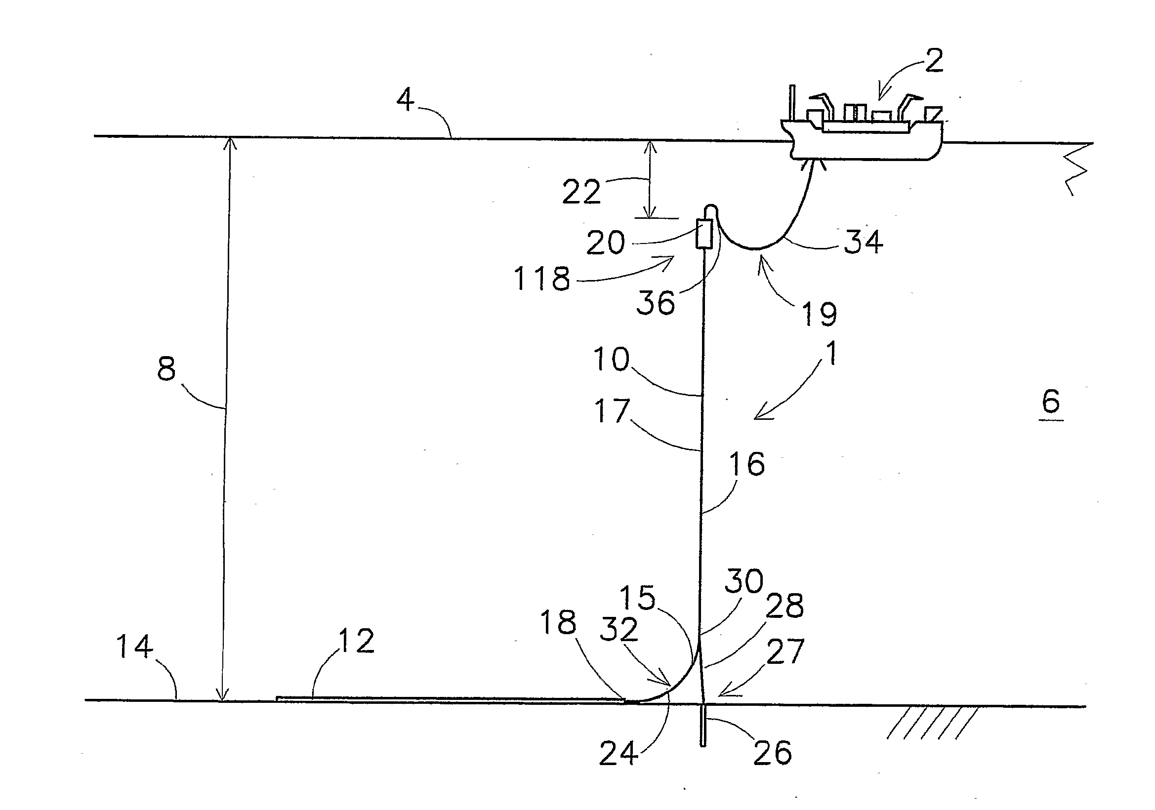 Pipeline assembly comprising an anchoring device