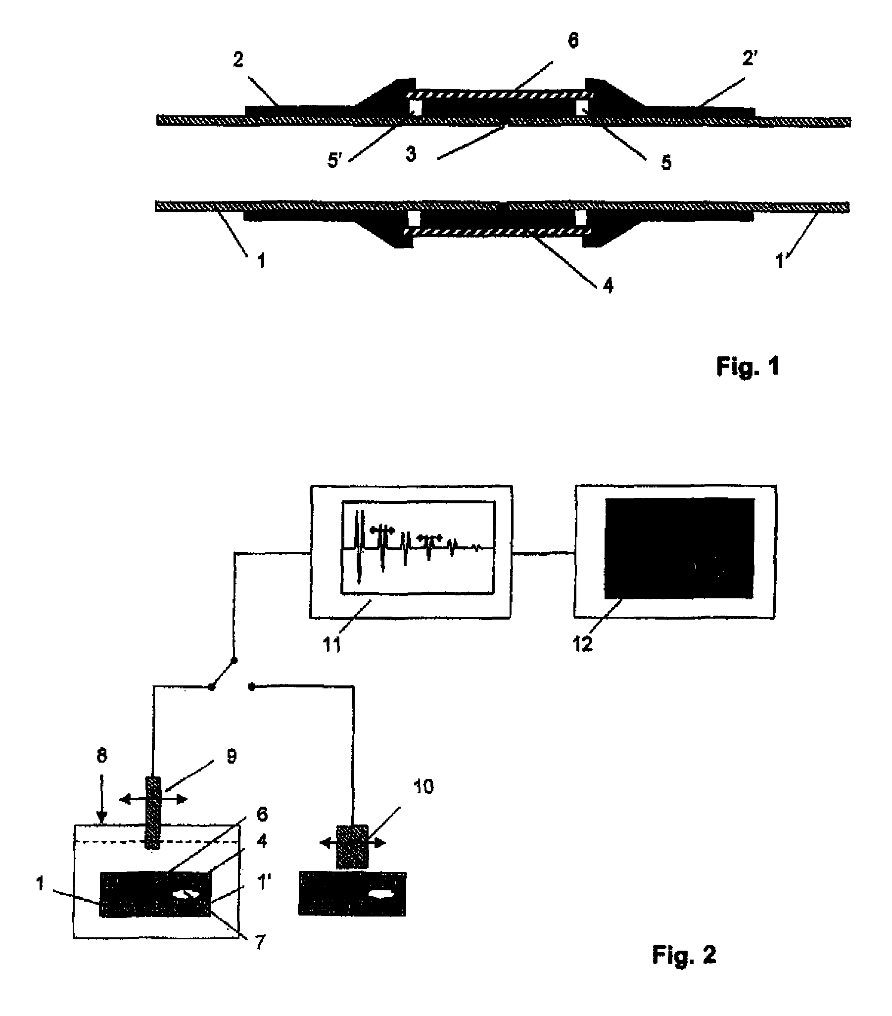 Method for testing connections of metal workpieces to plastic compounds for cavities by means of ultrasound