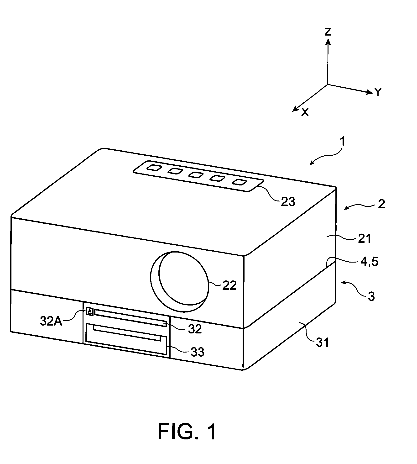 Projector including a connection mechanism rotatably connecting a projector main body to an image output device