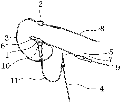 Automatic disassembly type pole standing side rope retaining ring and method for standing pole with same