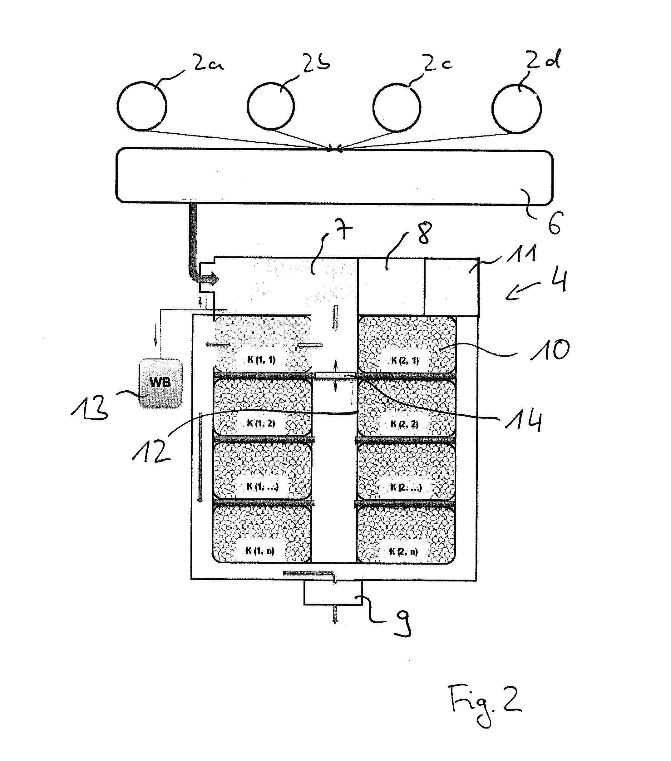 Filter system for a building and filter device