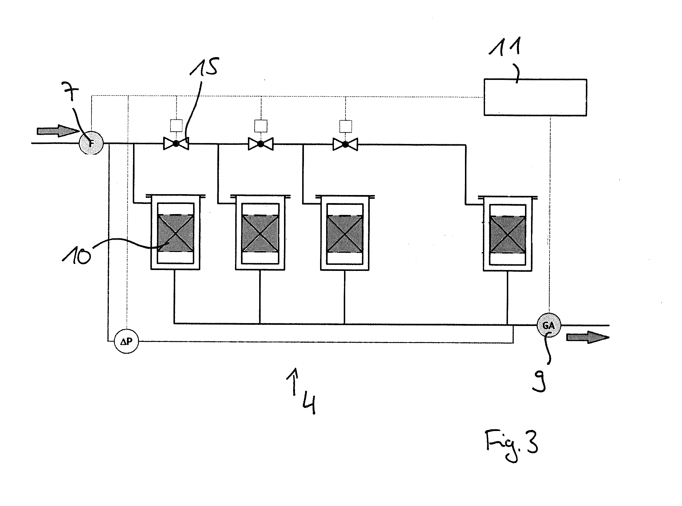 Filter system for a building and filter device