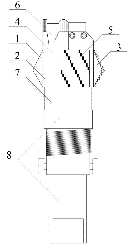 Diamond drill bit special for mine mining and working principle thereof