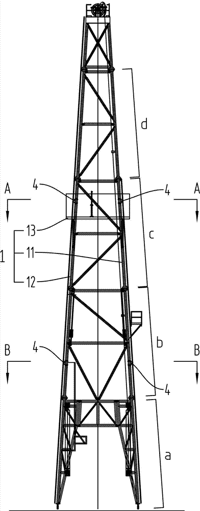 Drilling rig derrick state online detection system and method
