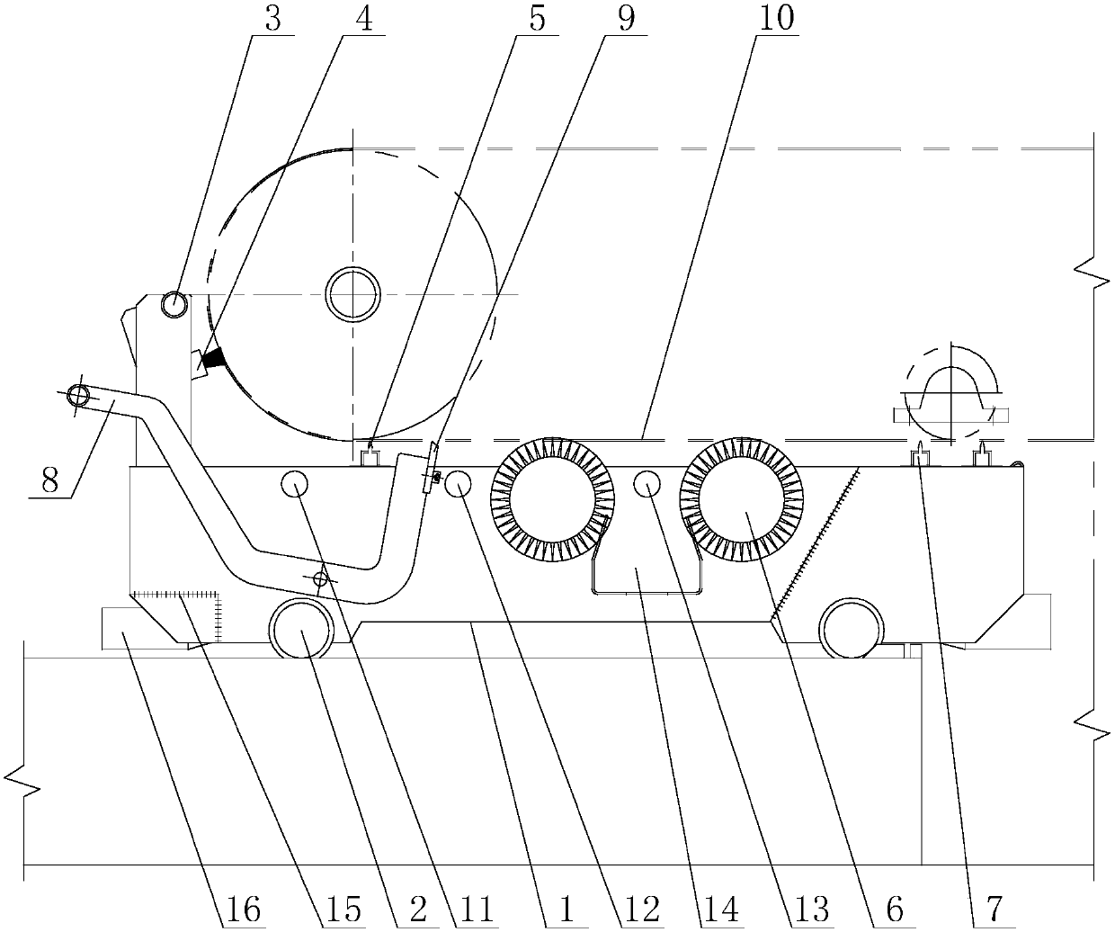 A cleaning device for a rotary screen printing combined machine