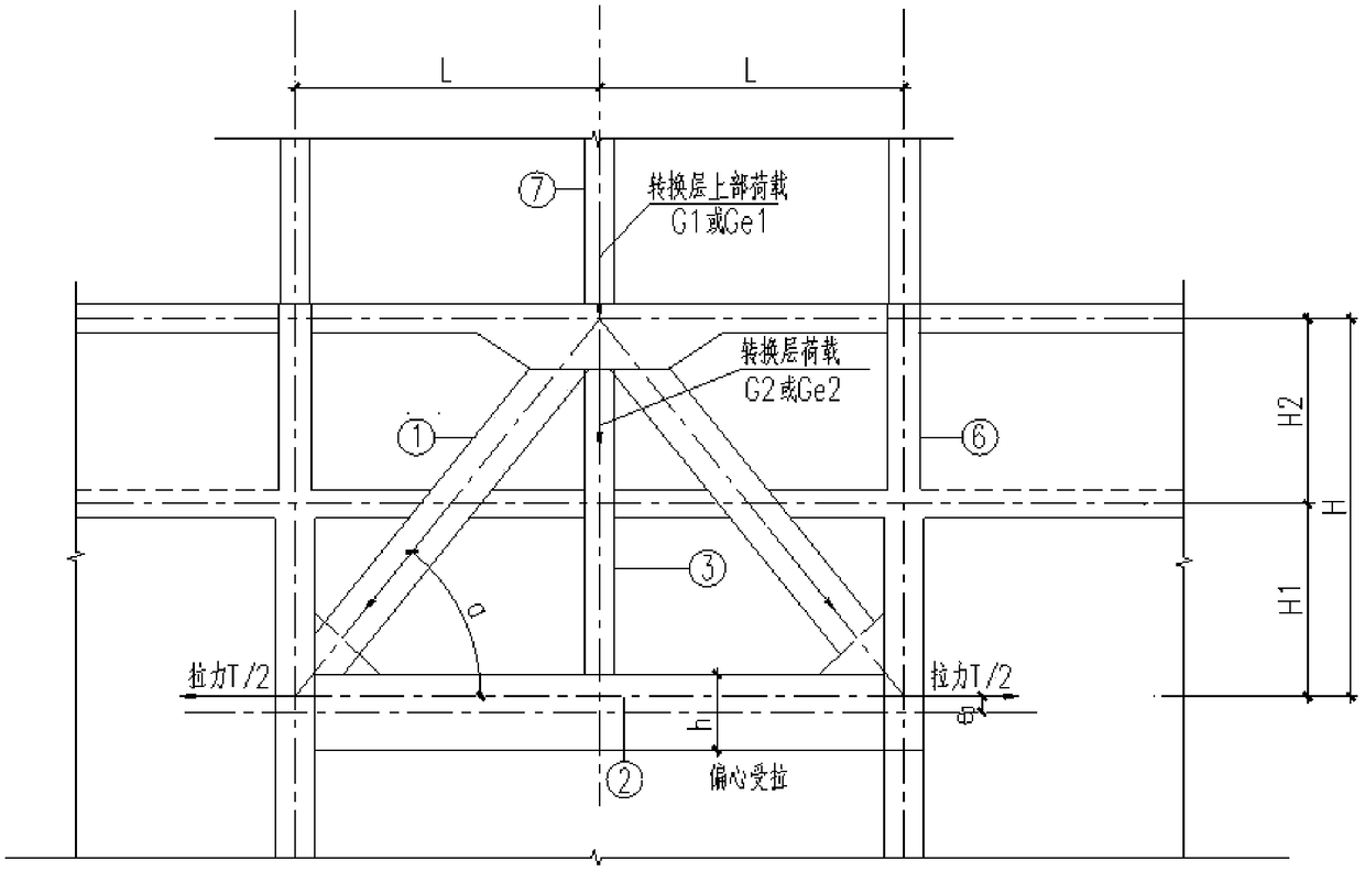 Novel large-span prestressed rigid body giant space conversion structure and construction method thereof