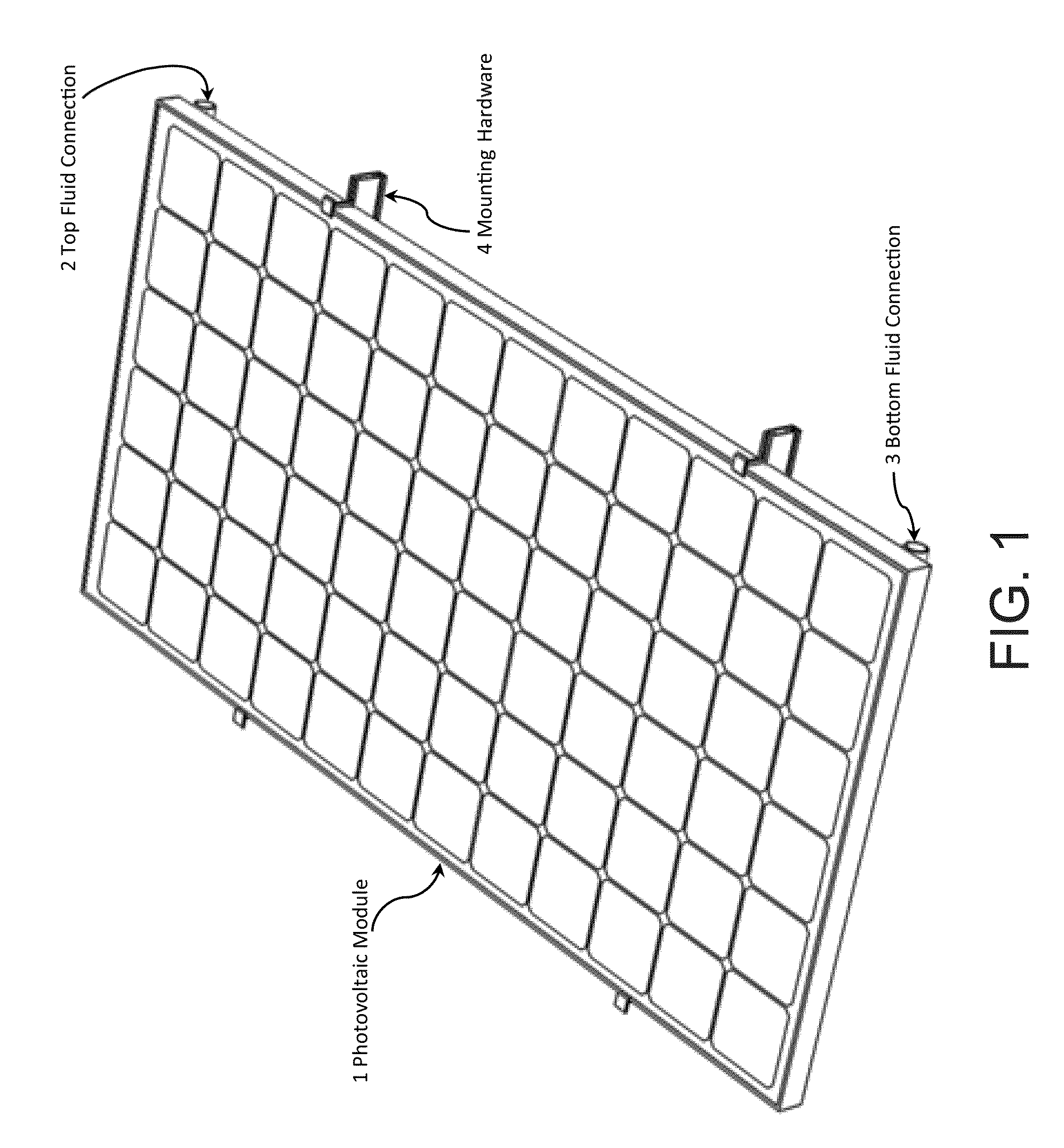 Fluid cooled integrated photovoltaic module