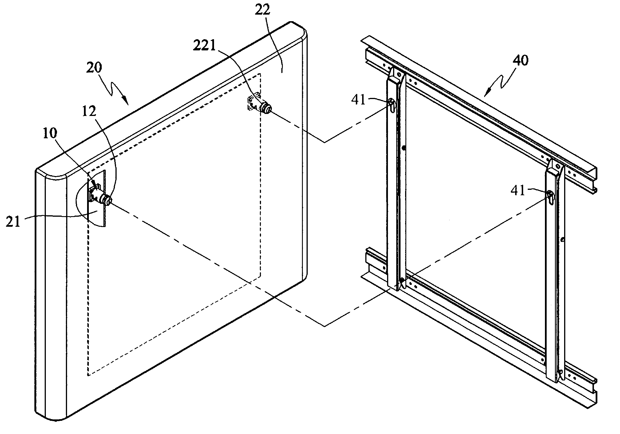 Electronic device hanging mechanism