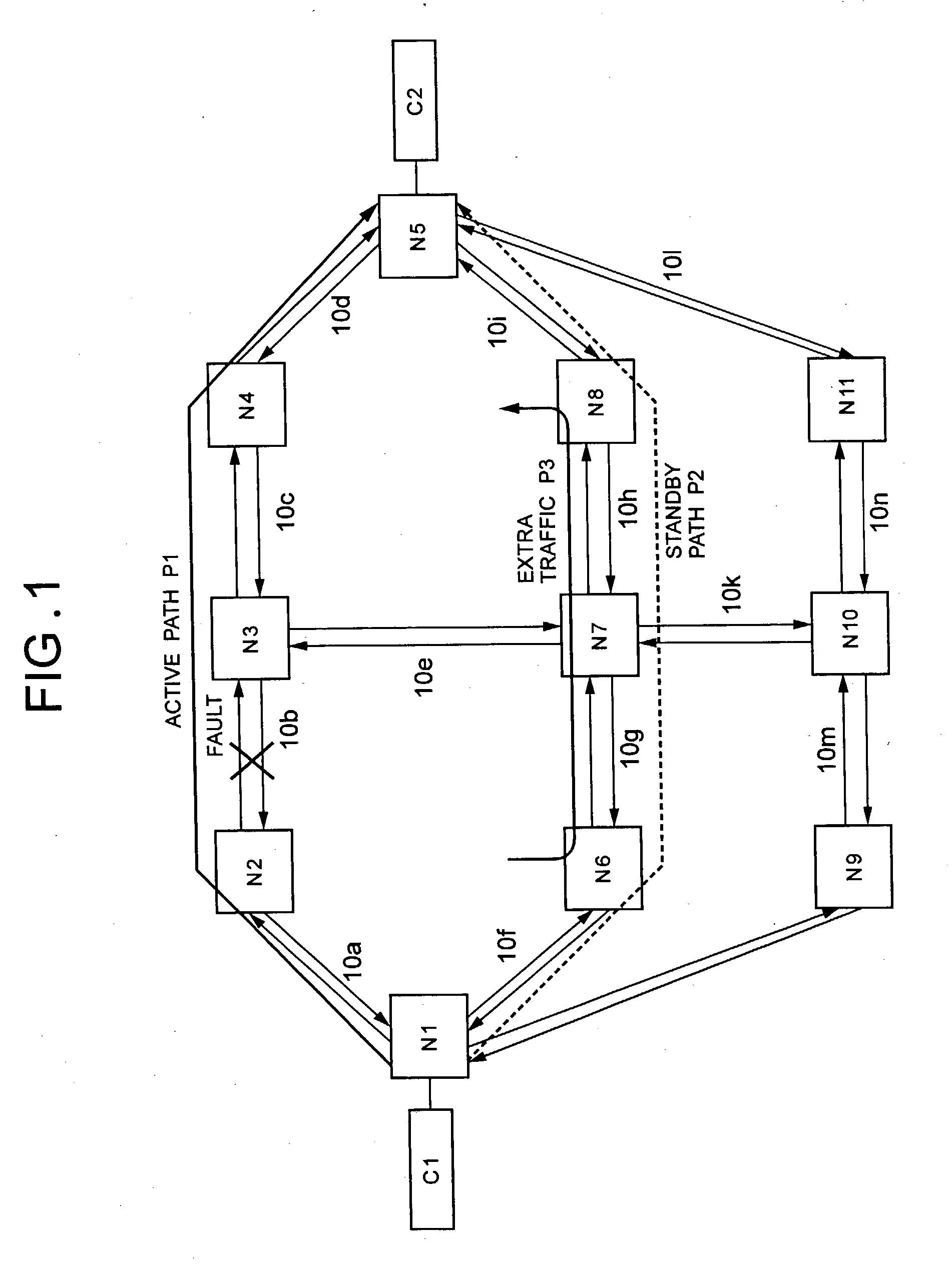 Path fault recovery method, switching-back method after recovery from fault, and node using the same
