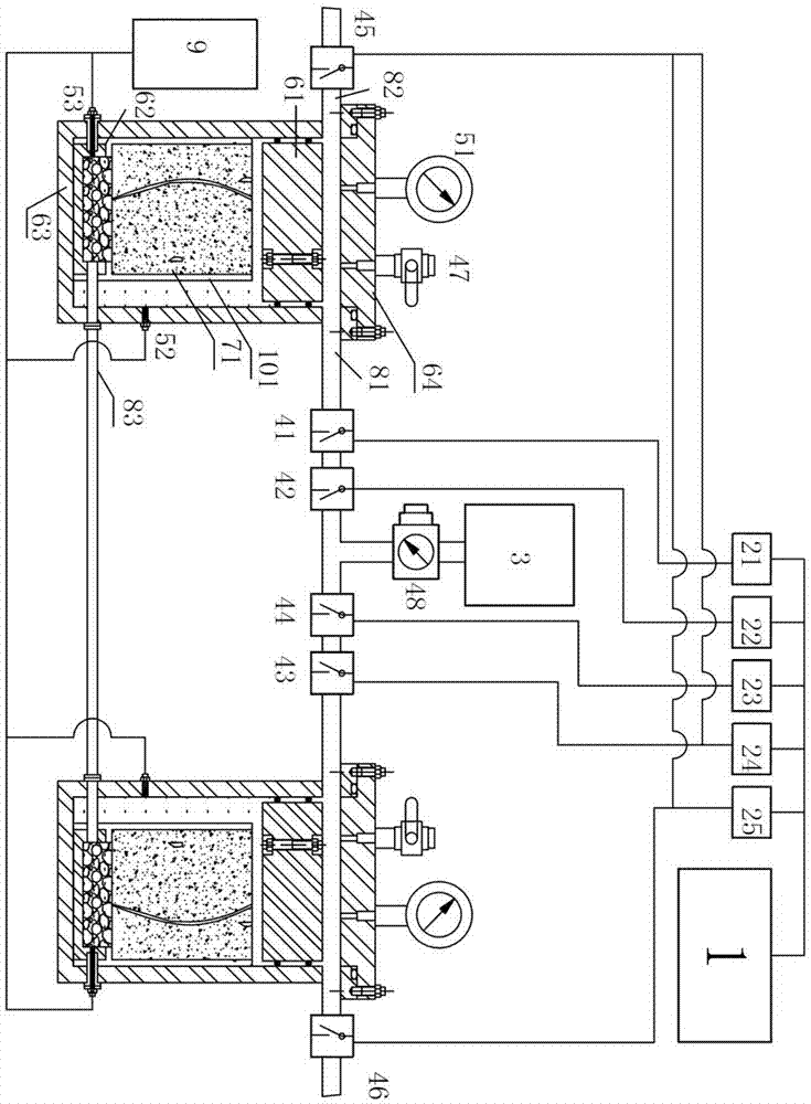 An asphalt pavement pore water pressure simulation test device and method
