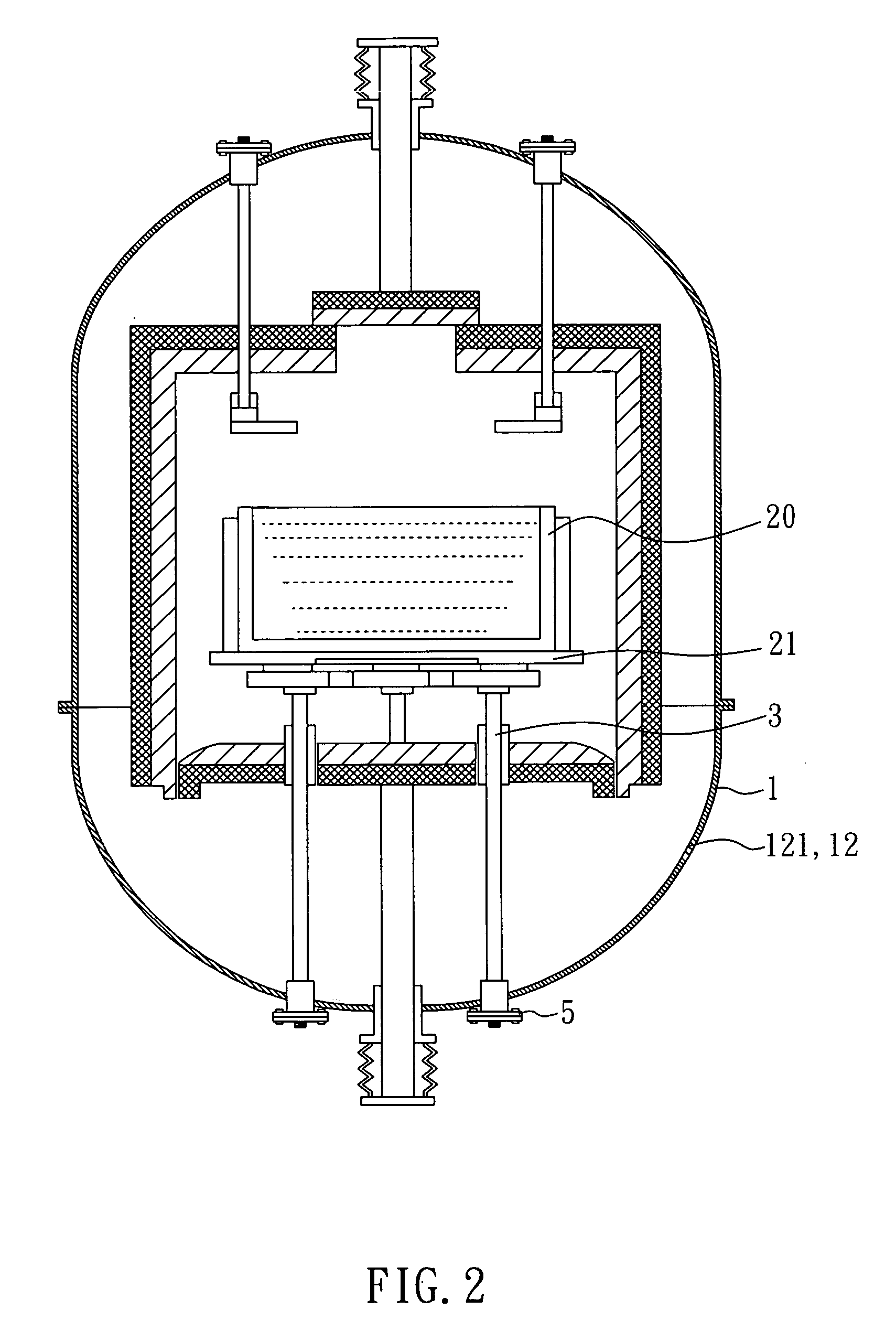 Supporting table having heaters inside crystal-growing furnace