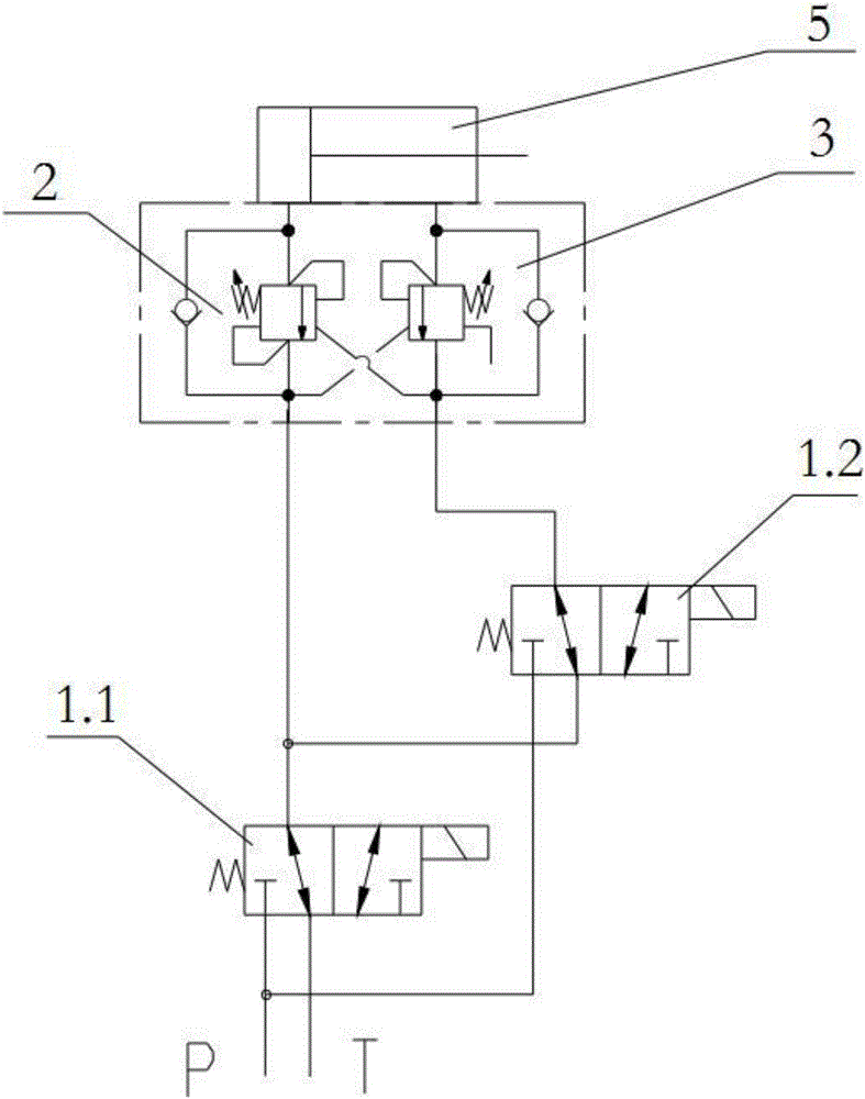 Hydraulic circuit of the differential telescopic system and aerial work platform using hydraulic circuit of the differential telescopic system