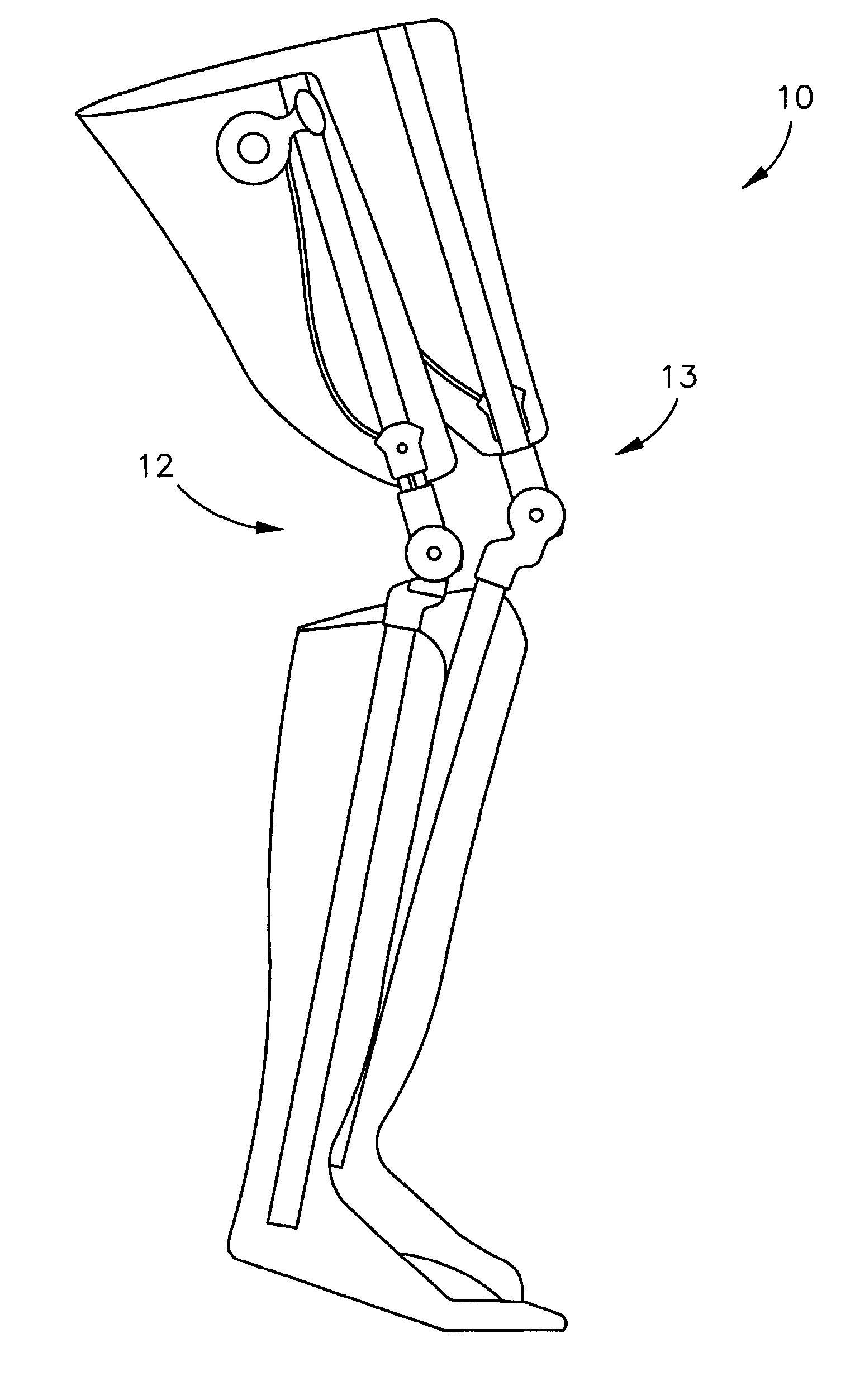 Ambulating ankle and knee joints with bidirectional dampening and assistance using elastomeric restraint
